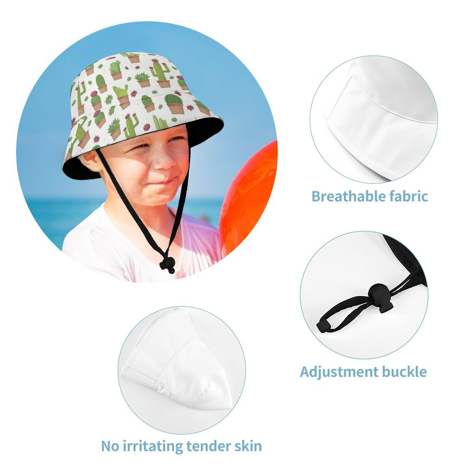 POD Kids Cartoon Fisherman Hat detail 5